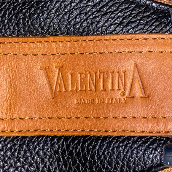 Valentina Black Tan Genuine Leather Made In Italy Sling Backpack - Picture 3 of 14